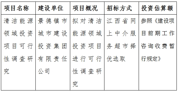 清潔能源領(lǐng)域投資項(xiàng)目可行性調(diào)查研究計劃公告